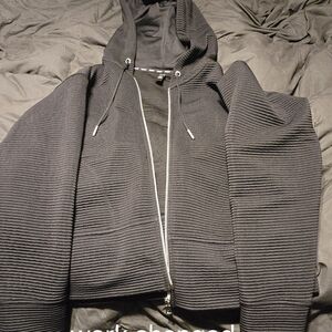 Ribbed Black Women's Hoodie